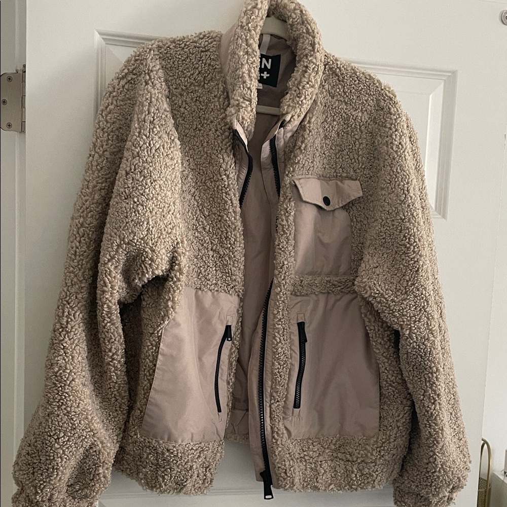 Alp n Rock Tan Sherpa Fleece Jacket with Pockets